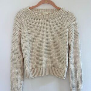 Altar'd State Waffle-Knit Beige Sweater
